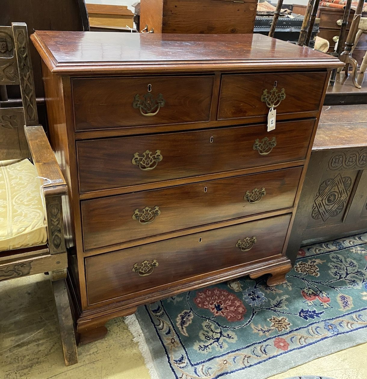 A George III mahogany chest, width 97cm, depth 52cm, height 103cm